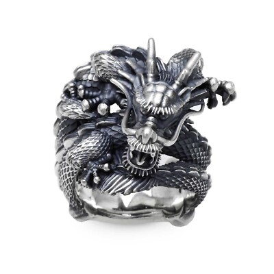 dragon ring sterling silver,925 sterling silver mens biker rings,free