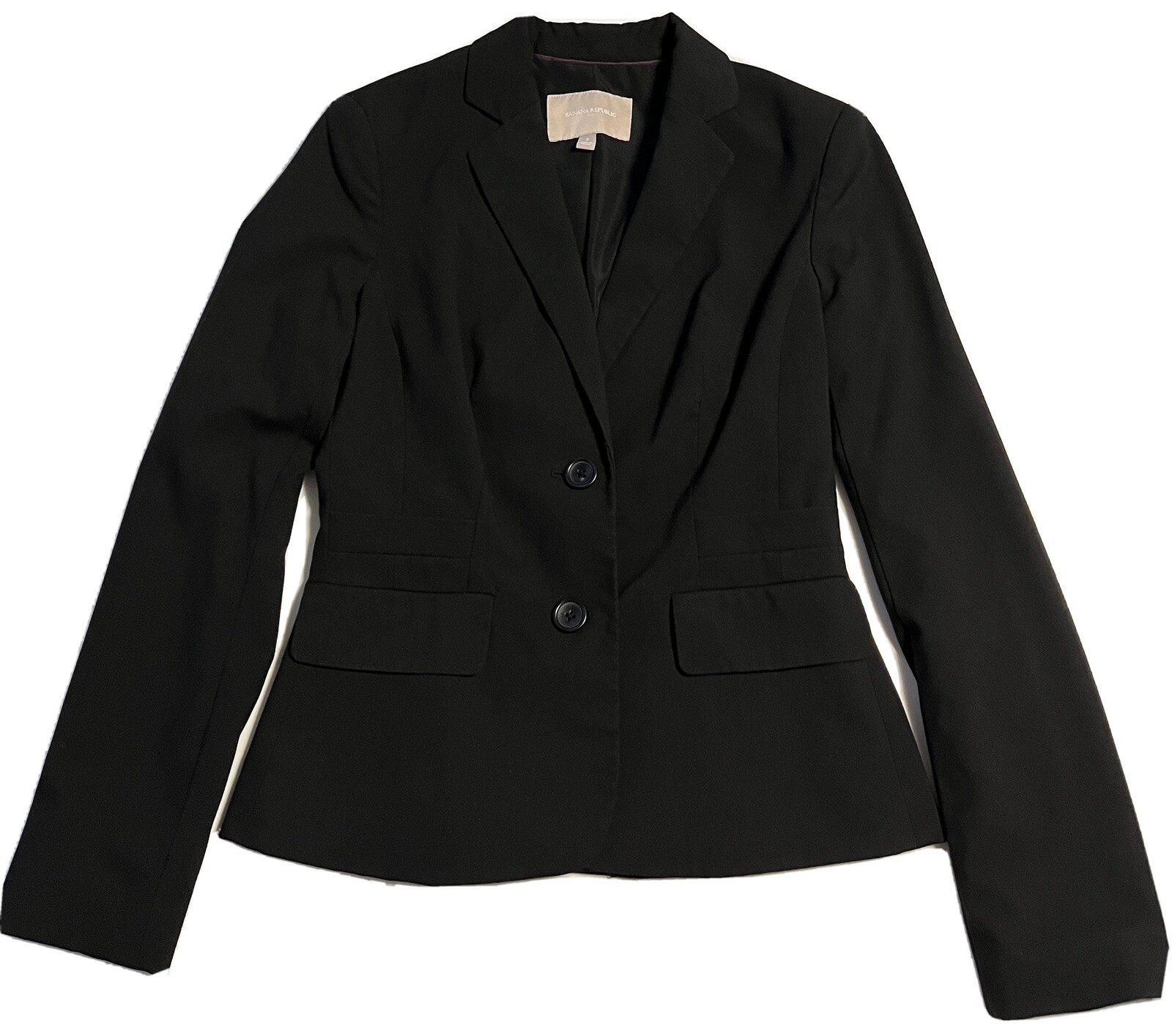 Banana Republic Women's Black Two Button Front Sweet Jacket, size 2
