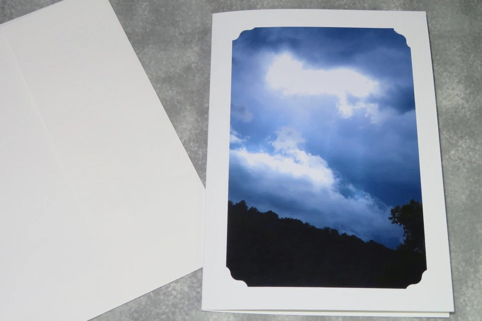 4 SYMPATHY Stormy Clouds Photo Greeting Cards, 5X7, Those we love poem - Image 2 of 4