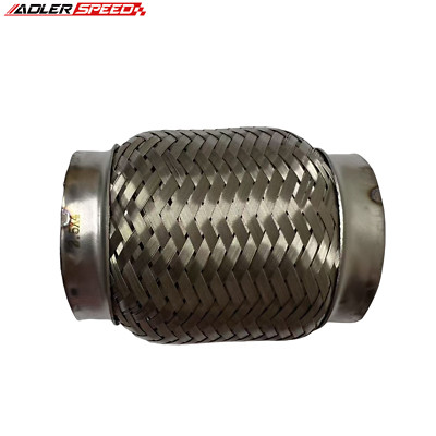 2.5'' ID Exhaust Flex Pipe Stainless Steel Interlock Coupling Pipe 2-1/2'' x 4''OL
