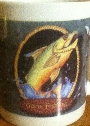 Angeln Becher Gone Fishing Fliegenfischen Barsch Kaffeetasse  - Bild 10 von 10