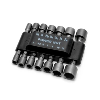 14Pcs Power Nuts Driver Socket 1/4'' Hex Nut Driver Drill Bit Adapter Set 5-12mm
