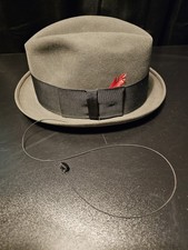 Vintage CHAMP Fedora Hat  Feel The Felt  Kasmir Finish Gray Size 7 Wind Cord
