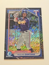 2024 Bowman Chrome Prospects Paulino Santana Black Shimmer Refractor #04/10 (RC)