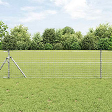 Concrete Fence Post Green Powder-Coated Galvanized Steel 3.2x3.2x80cm 26pc Pack