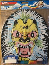 Vintage 80  s DEVIL KITE Monster Horror Decor Graphic Large 21  x19  