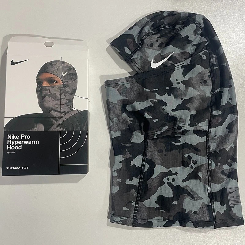 Nike Pro Therma-Fit Hyperwarm Hood Ski Mask Balaclava Gray Camo