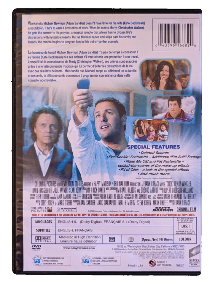 Click (DVD, 2006, Canadian, Special Edition) - Image 2 of 3