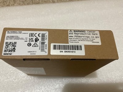 Shure WL185 Cardioid Lavalier Microphone with TA4F Connector Black new.