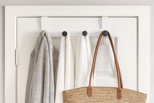 4 Hooks Heavy Duty Over-Door Hooks with Soft Non-Slip Backing Strong Metal 37cm