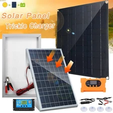50W Solar Battery Maintainer Waterproof Car RV Boat Charger 12V Tender Trickle