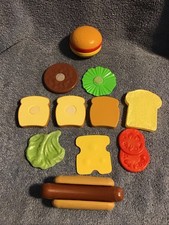 Play Food Lot HAMBURGER HOT DOG Bread Slice Sandwich Burger Mixed Lot 12