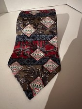 Tobasco Tie Silk Made In USA Business Casual Diamond Logo Pattern EUC