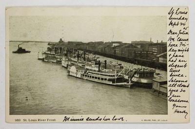 1905 St. Louis MO River Front Steamboat Spread Eagle Selige Undivided Back