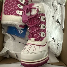 Totes Galaxy Mid Toddler Girls Waterproof Winter Boots Pink Size 5T Faux Fur NIB