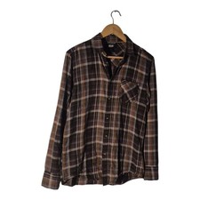 55DSL Diesel Shirt Mens Size Small Checked Brown Button-up Long Sleeved