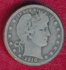 1910-D BARBER SILVER QUARTER **VERY GOOD CIRCULATED * FREE SHIP!!