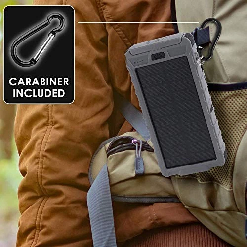 ADURO POWERUP SOLAR 10,000MAH DUAL USB BACKUP BATTERY PW-10K12-SBT-GRAY - GREY - Image 2 of 4