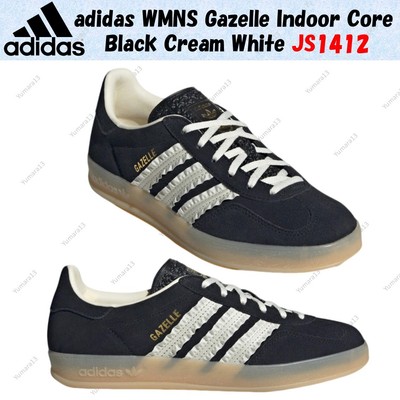 adidas WMNS Gazelle Indoor Core Black Cream White JS1412 Women's Size