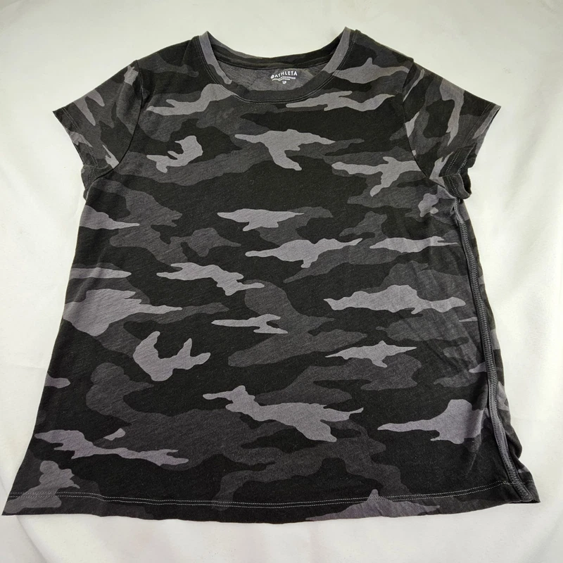 athleta cotton pullover camo shirt