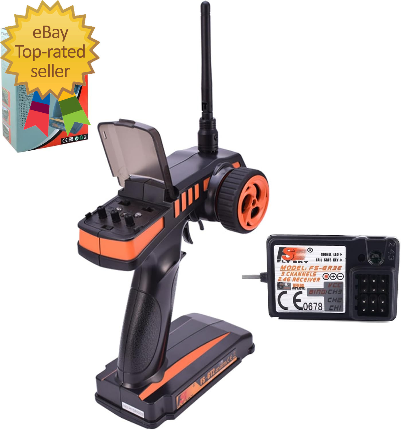 Flysky FS GT2 RC Transmitter with FS GR3E Receiver 2 4Ghz 2 Channels Radio Contr