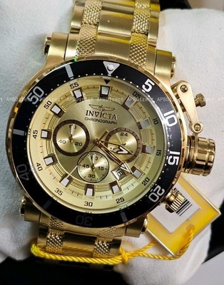 Invicta - Coalition Forces - NIGHT Hawk Gold Plated Case & Bracelet - mens watch
