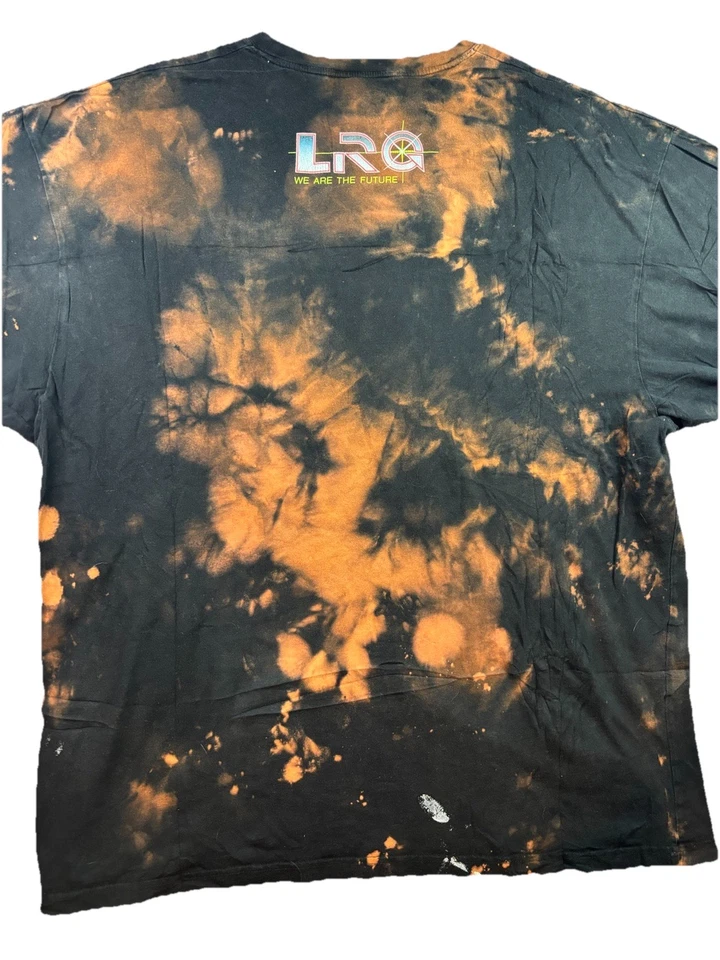 LRG Bleach Tie Dye Graphic Tee 4XL Black Orange Streetwear Oversized Skate - Image 3 of 4