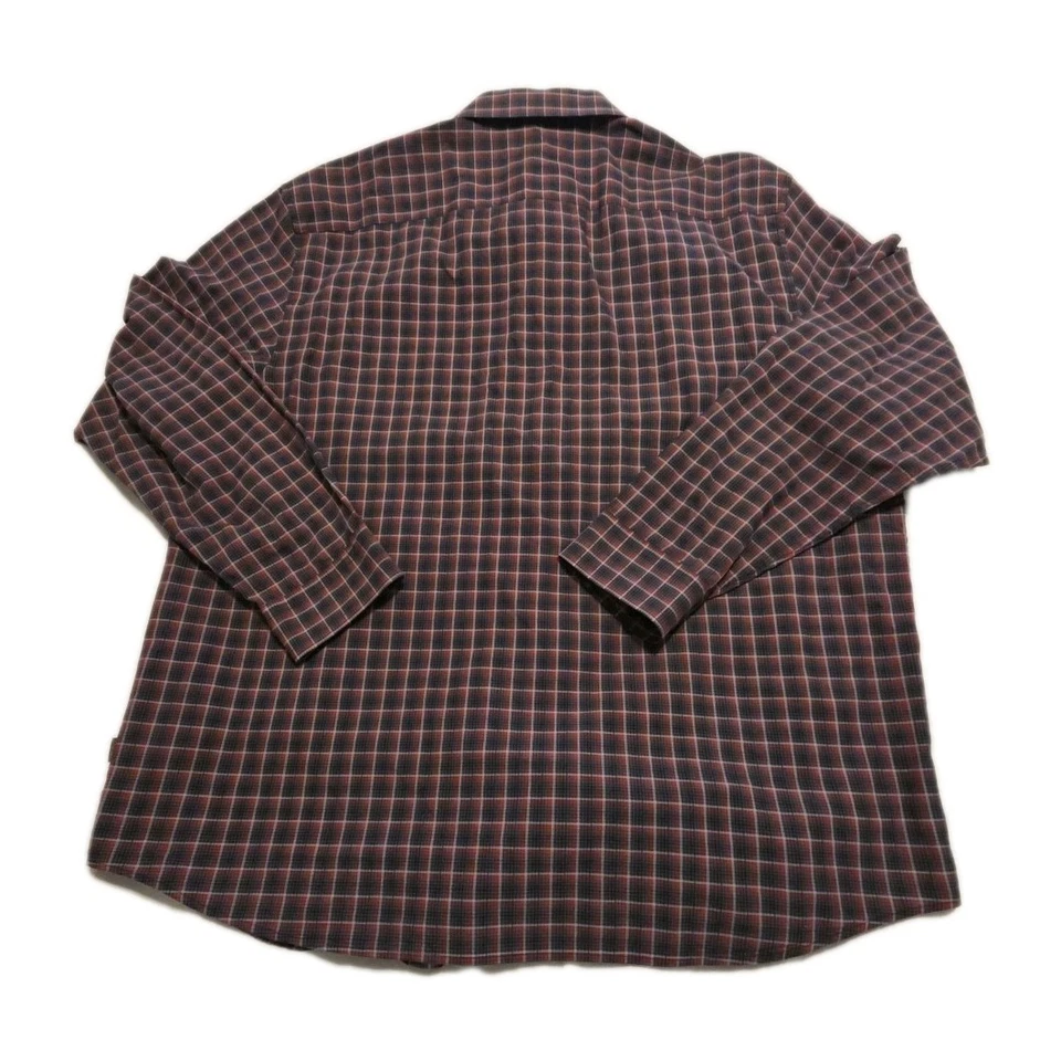 Camisa Klein vintage años 90-2000 para hombre XXL roja gris a cuadros manga larga vestido informal Foto 2 de 4