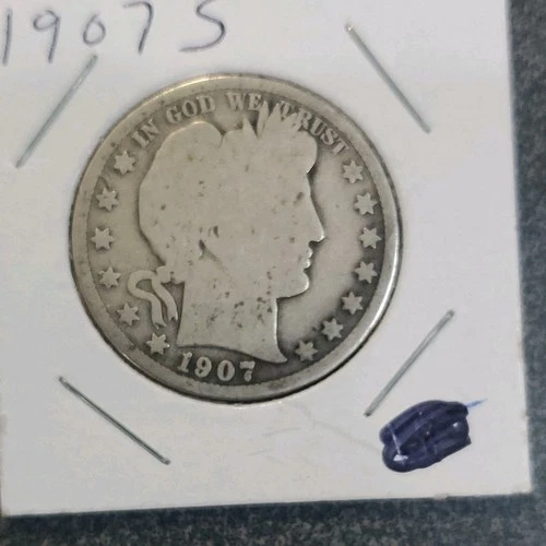 1907 Barber Half Dollar 50C Silver Circulated  0.9 Fine Silver #310