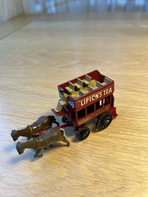 Lesney matchbox Lipton's tea miniature horse drawn bus Victoria & Kings Cross - Image 1 of 4
