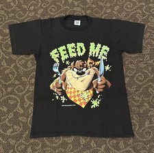 Men  s Vintage Looney Tunes Tasmanian Devil Shirt Size M Feed Me Taz Cartoon  