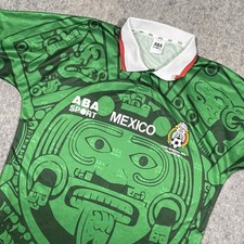 ABA Sport Mexico 1998 World Cup Home Jersey Green FIFA France XL