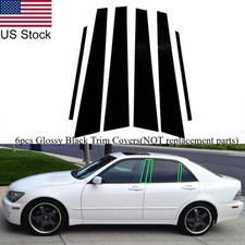 6pcs Glossy Black Pillar Posts Covers Window Door Trim For 2001-2005 Lexus Is300 6pcs Glossy Black Pillar Posts Covers Window Door Trim For 2001-2005 Lexus Is300