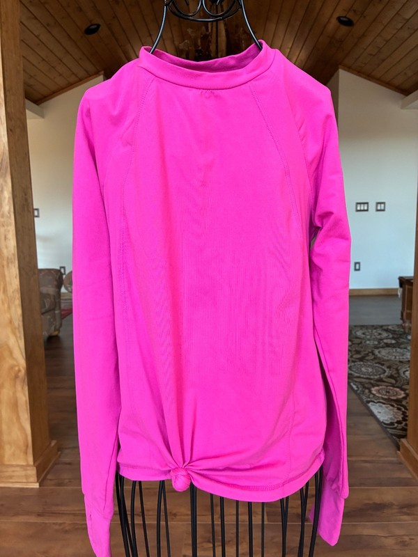 Member's Mark women's  long sleeve tee shirt top hot pink fushia size XS