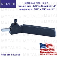 3/16" HSS Tool Bit Holder American Type Lathe Turning Right 5/16" x 3/4"