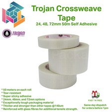 EXTRA STRONG REINFORCED CROSSWEAVE FILAMENT PACKING TAPE 25-50mm x 50M ROLLS