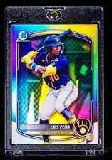Luis Peña RARE REFRACTOR PRIZM INVESTMENT ROOKIE CARD Milwaukee Brewers SSP. rookie card picture