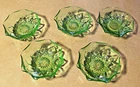 Hazel Atlas Diamond Arches Green Berry Bowls Uranium Depression Glass 5 Pieces