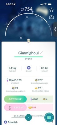 Pokemon Go Shiny Gimmighoul 