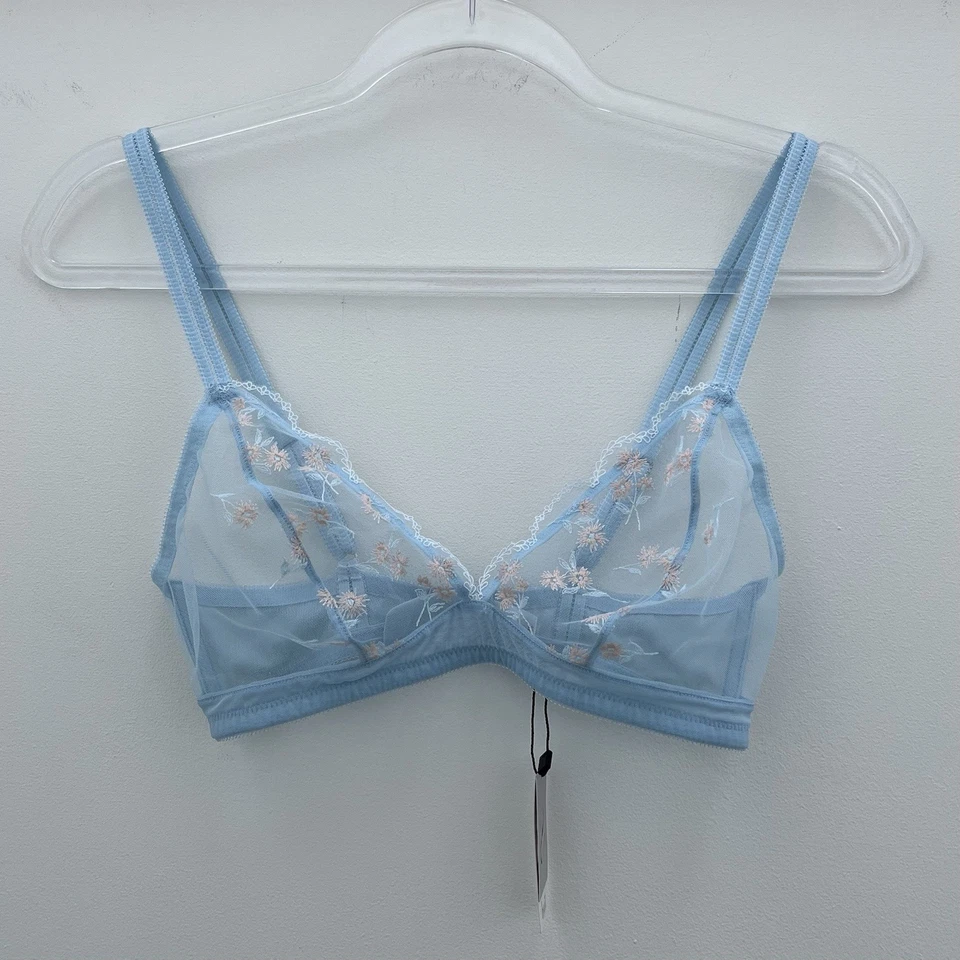 Sujetador Huit Paradis bordado en azul cielo talla 32C Foto 2 de 4