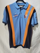 Grandprix Originals Gulf Steve McQueen Racing Polo T-Shirt Men's Size M