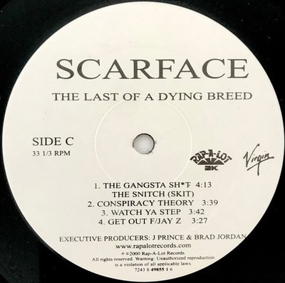 Scarface / The Last Of A Dying Breed 2000 US 2LP Rap A Lot 2K