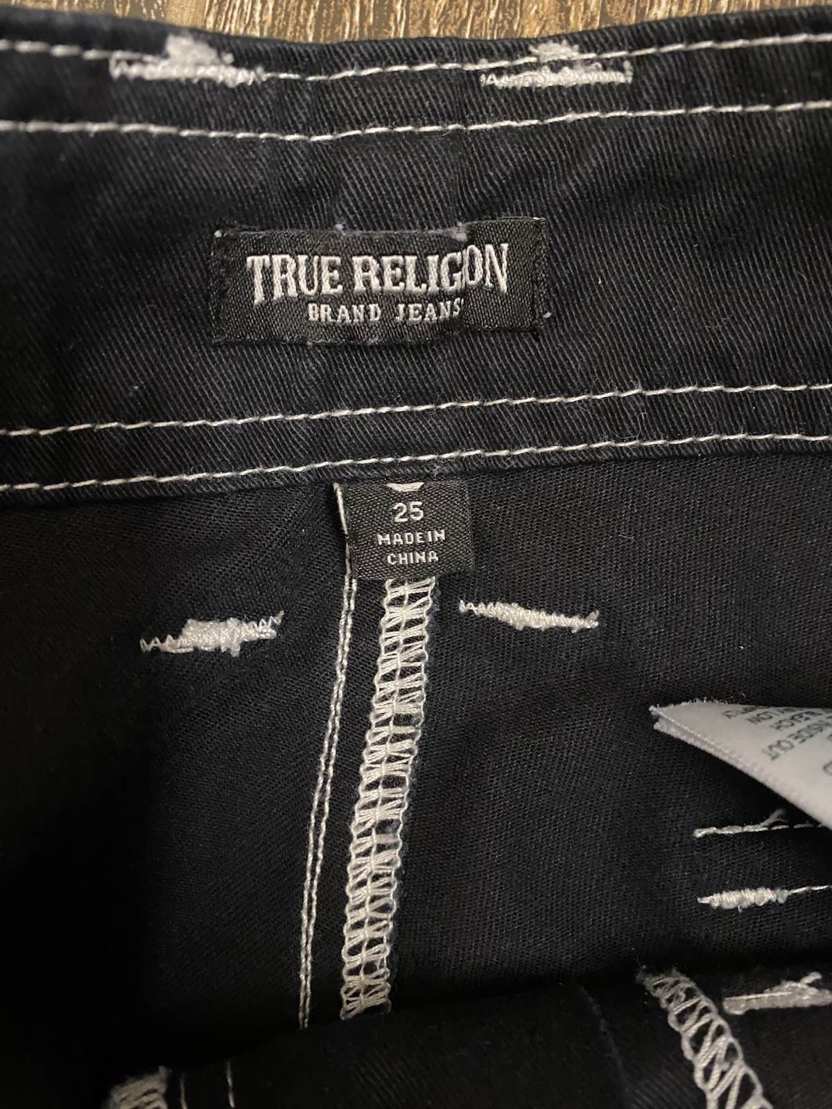 True Religion Womens Black Military SN Cargo Pants Size 25 Contrast Stitch thumbnail 5
