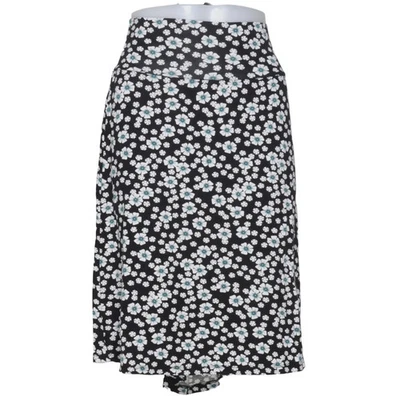Hema, jupe, taille : XL, noir/blanc/bleu, fleurs, femmes #asn - Photo 1/4