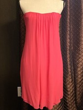Alice + Olivia Jocelyn Sweetheart Strapless Mini Flare Dress Pink 100% Silk Sz 6