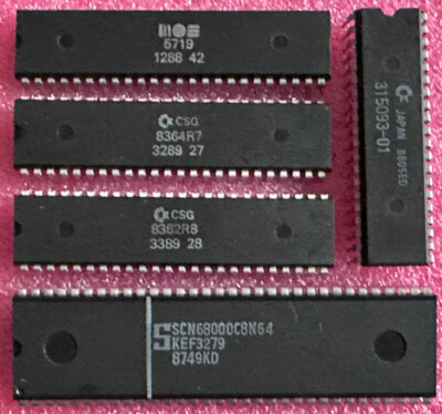 5x CHIP, PAULA 8364R7/DENISE 8362R8/GARY CBM 5719/Kick 1.2/ SCN68000C8N64 #,