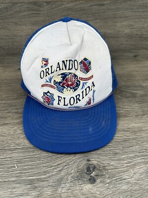 Vintage Orlando Florid Underwater Paradise Mesh Snapback hat Cap Mohr's Blue