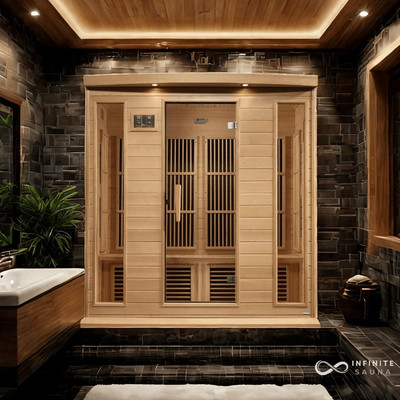 Maxxus ''Elite'' 4 Person Near Zero EMF FAR Infrared Sauna - Canadian Hemlock