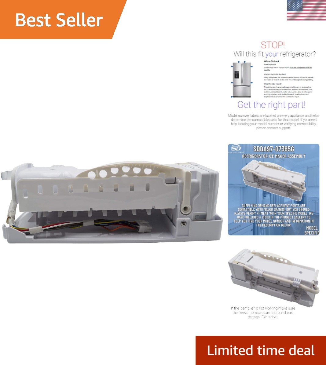 Replacement Ice Maker Assembly DA97-07365A - Quick Installat