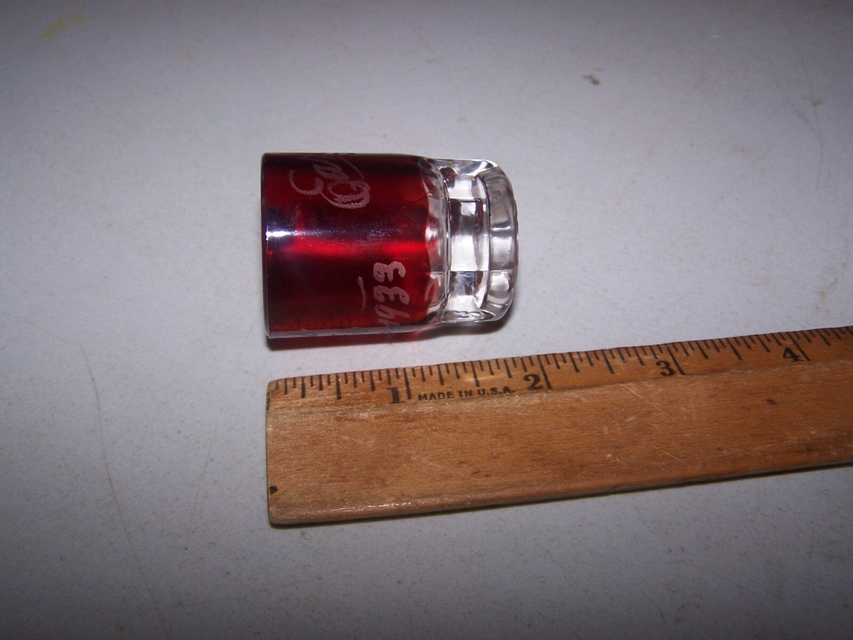 1933 WORLD'S FAIR Ruby Red Flash Glass EARL - Miniature Mug Shot Glass |  eBay